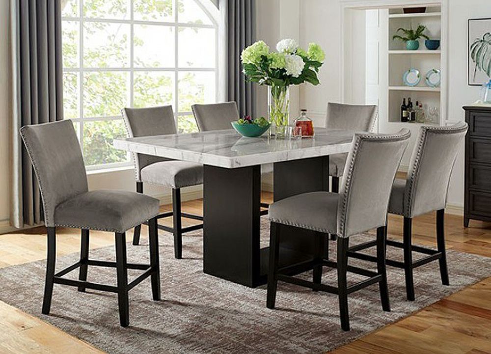 Messa Marble Top Counter High Dining Table