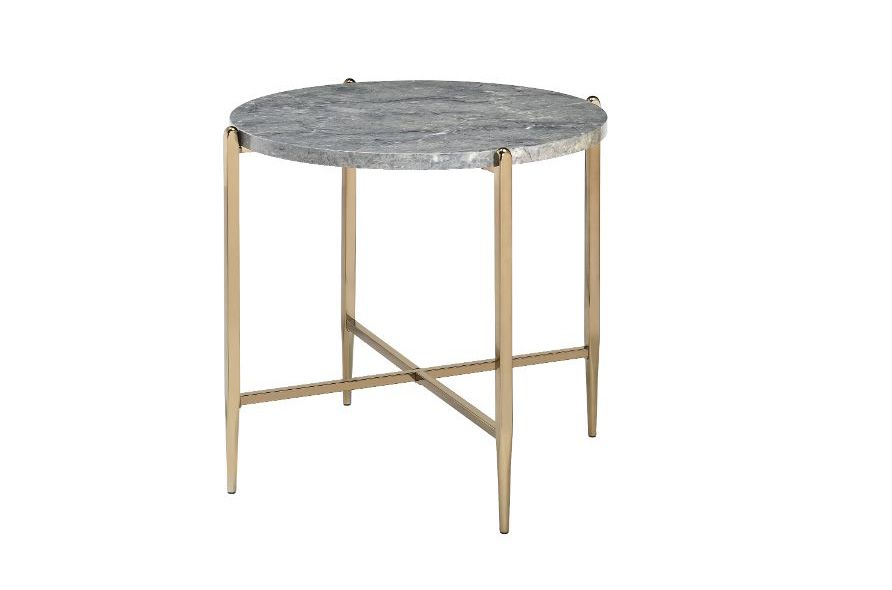 Metro Round Marble Top End Table