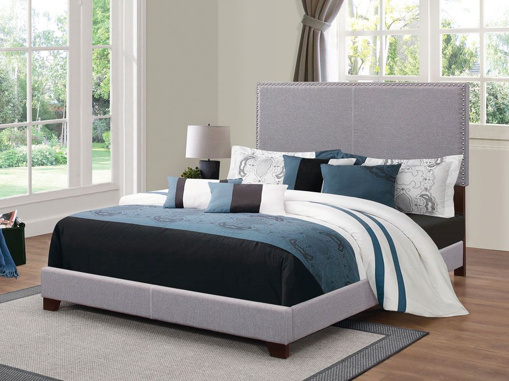 Meva Grey Fabric Upholstered Bed