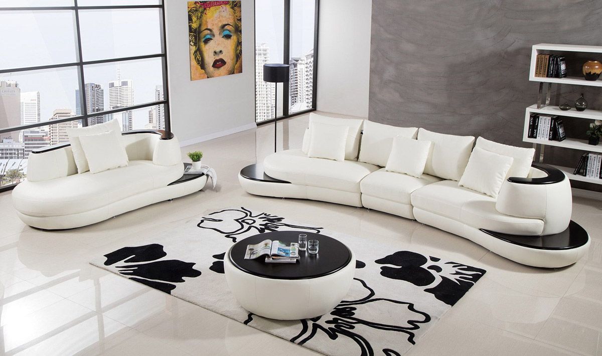 Miami Modern Leather Sectional Set