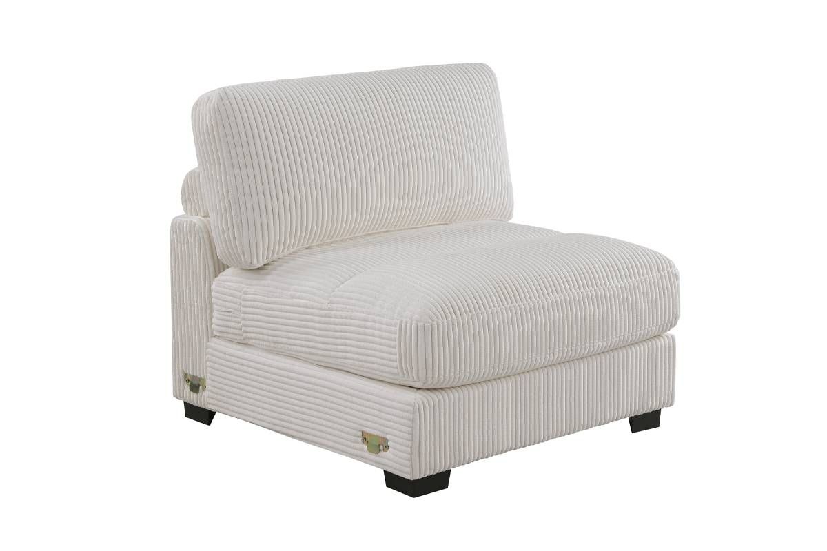 Micah Beige Corduroy Armless Chair