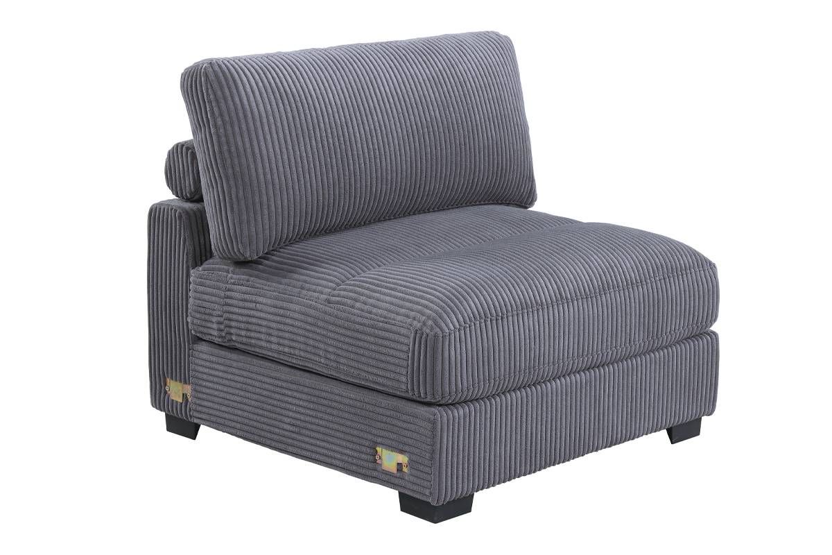 Micah Grey Corduroy Armless Chair