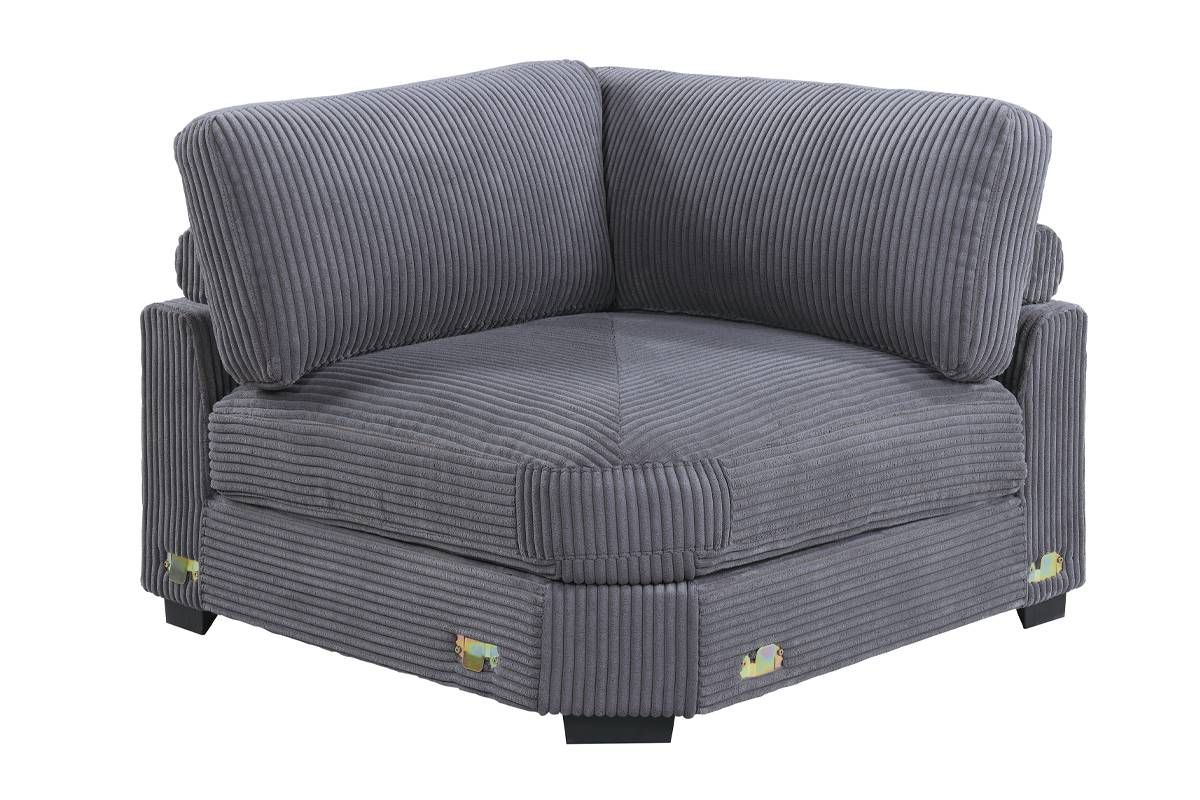 Micah Grey Corduroy Corner Chair