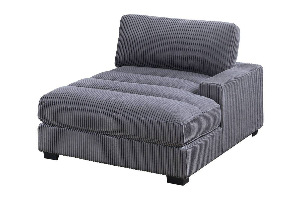 Micah Gray Corduroy Right Arm Chaise