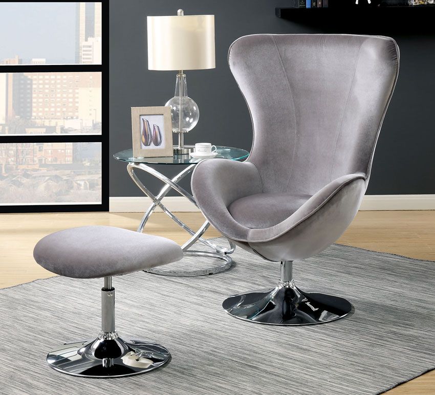 Midori Grey Fabric Modern Accent Chair