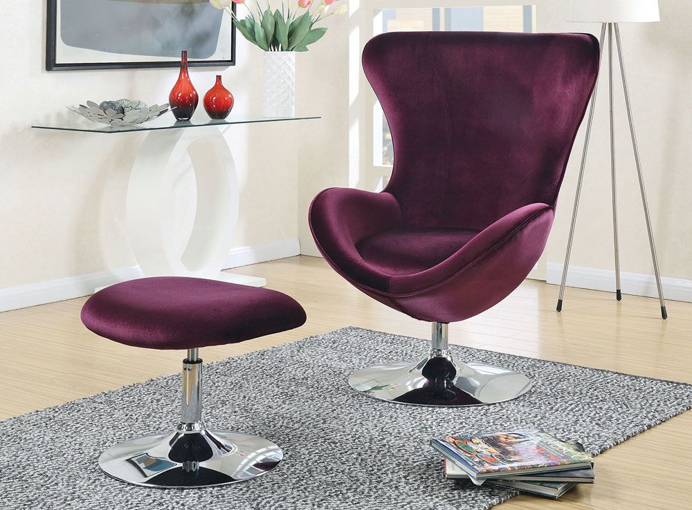 Midori Purple Fabric Accent Chair Set