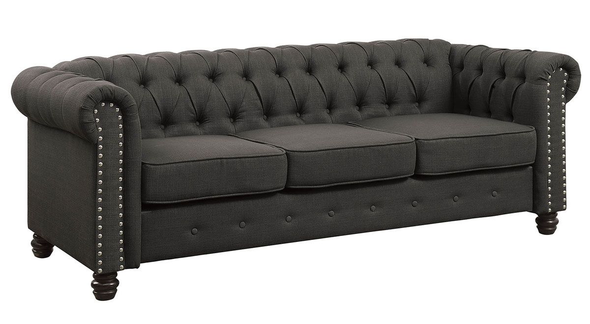 Milana Dark Grey Chesterfield Sofa