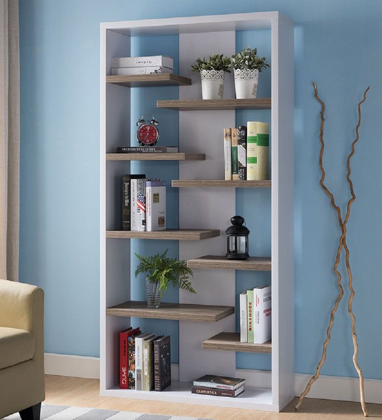 Mileta Modern Two Tone Bookcase