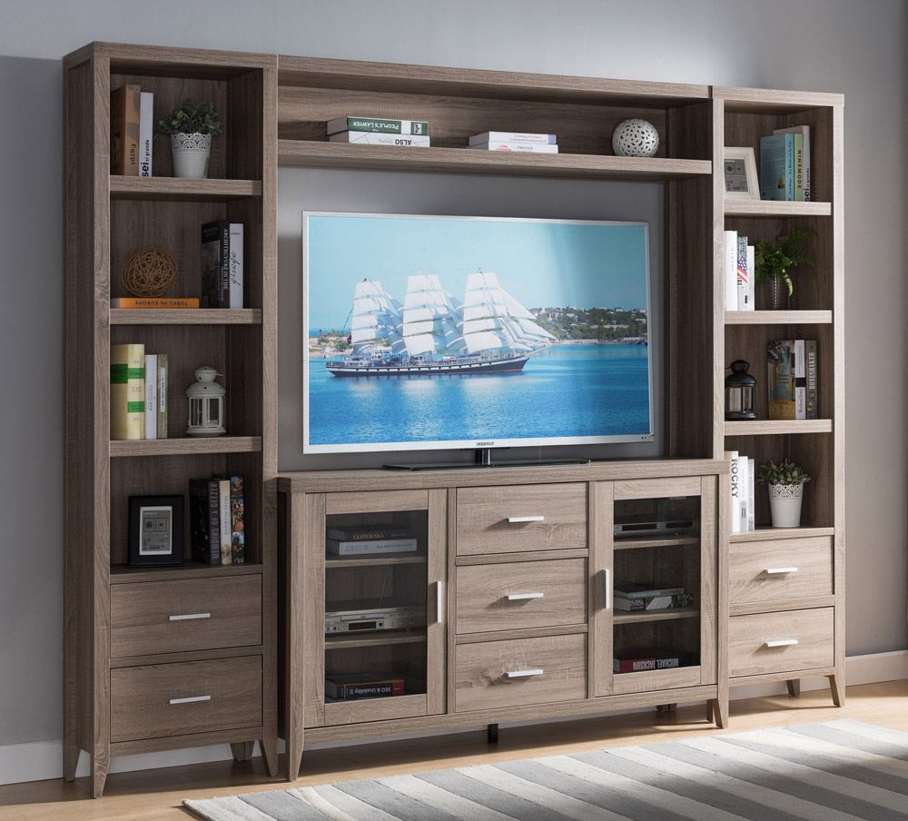 Millie Rustic Taupe Entertainment Center