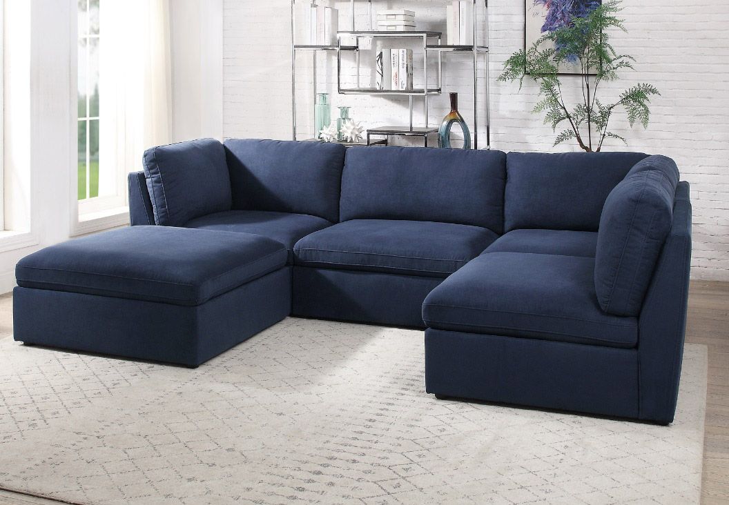 Milo Navy Blue Modular Sectional Set