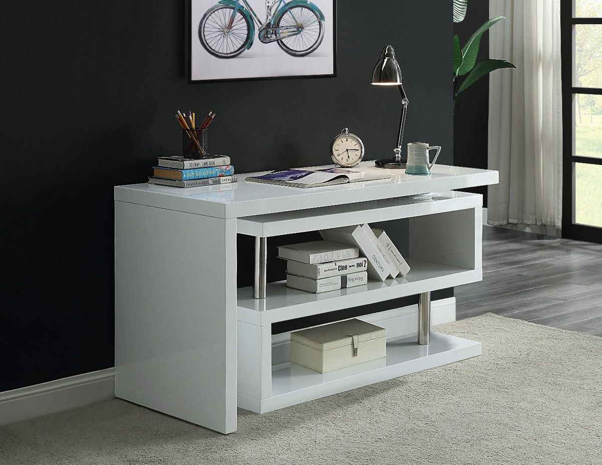 Mina White Finish Desk