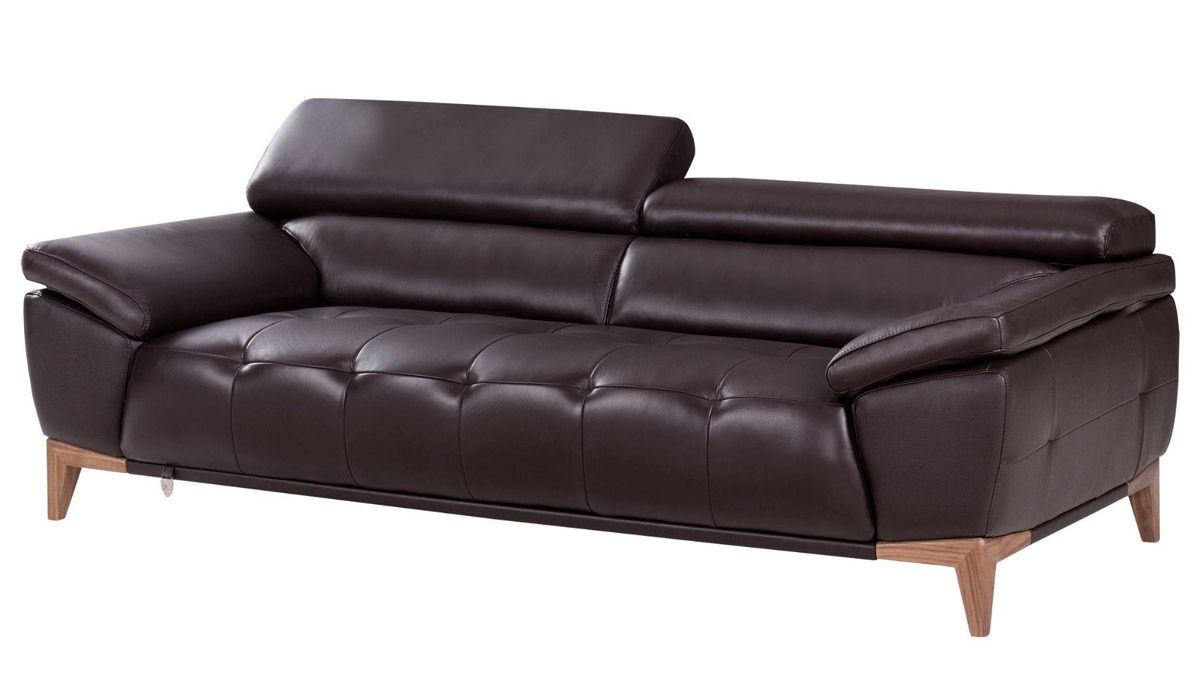Mingbo Chocolate Leather Sofa
