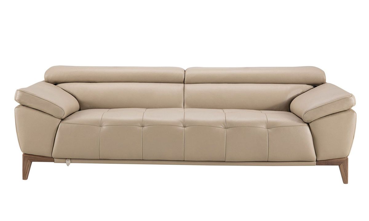 Mingbo Tan Italian Leather Sofa