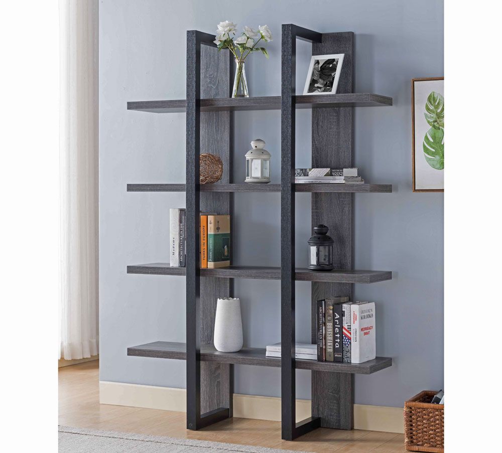 Miranda Rustic Grey Finish Bookcase