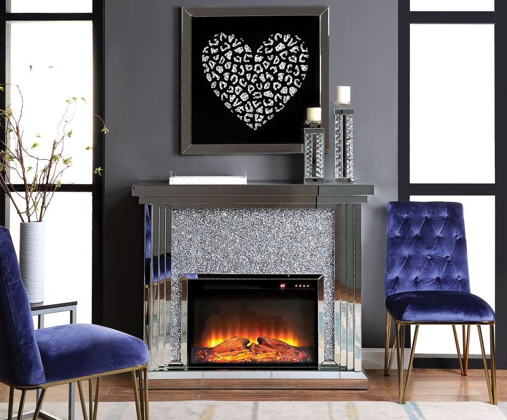 Laverna Mirrored Electric Fireplace