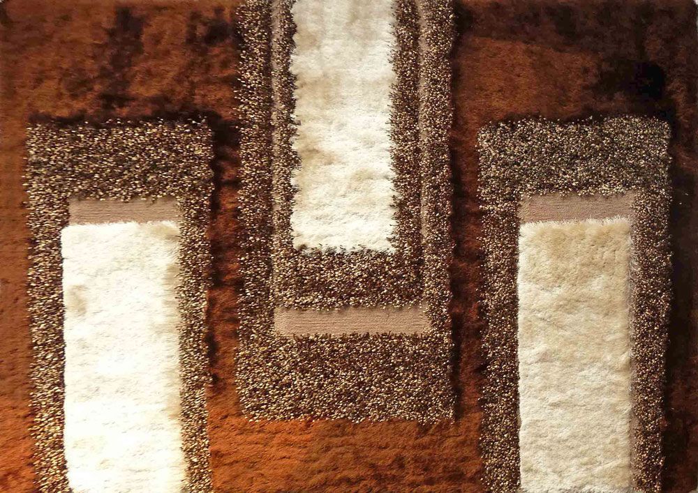 Modern Brown Shag Area Rug