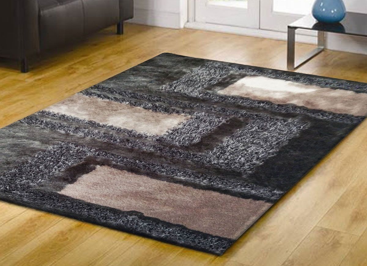 Modern Grey Shag Area Rug