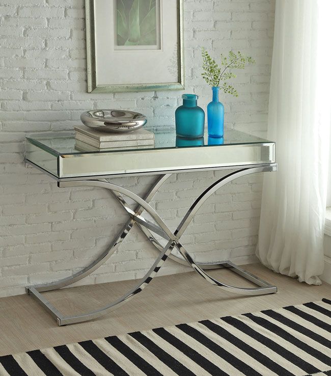Reece Modern Mirrored Top Sofa Table