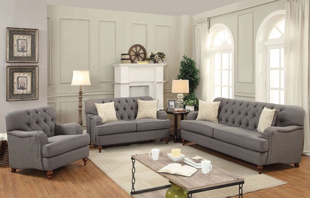 Monaco Grey Fabric Living Room Sofa