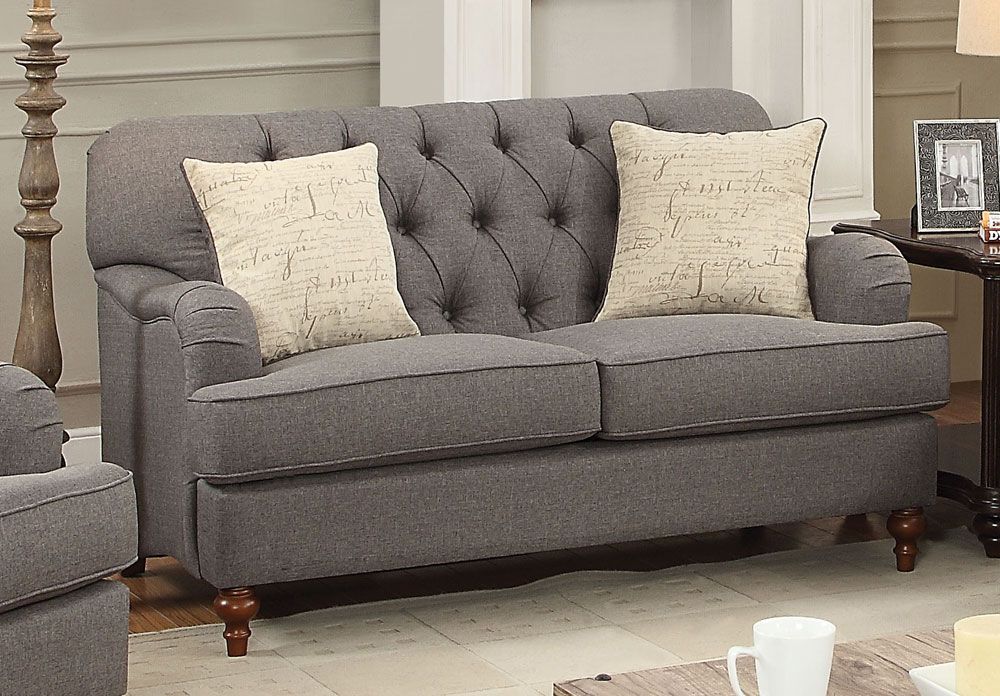 Monaco Grey Fabric Love Seat