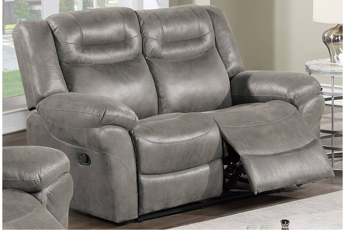 Monarch Grey Recliner Loveseat