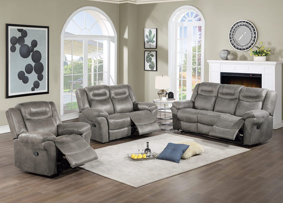 Monarch Grey Recliner Living Room