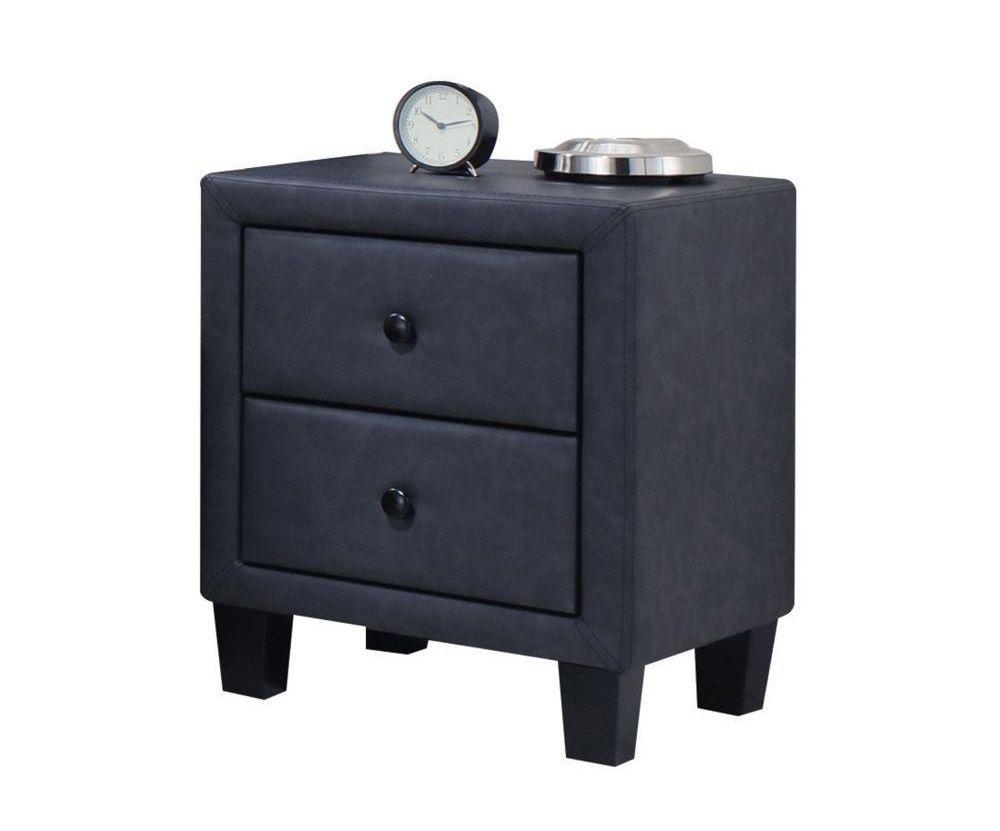 Monroe Grey Leather Night Stand