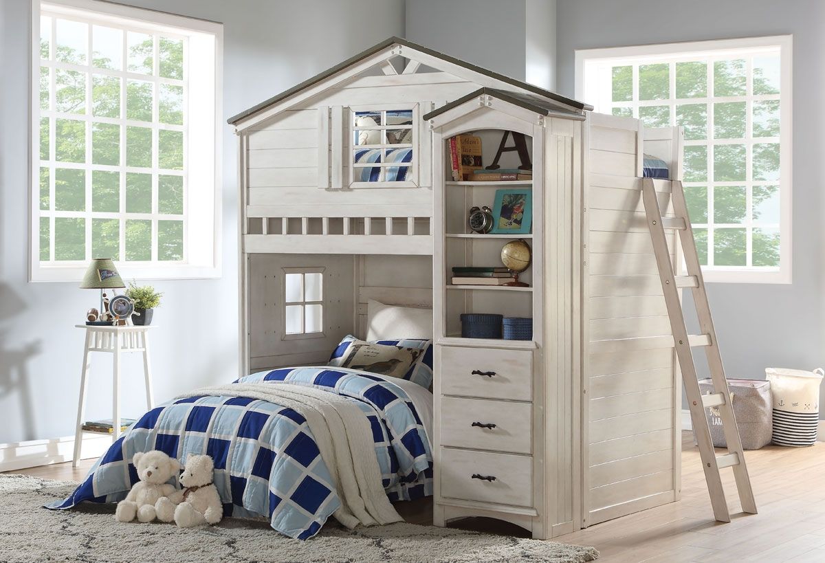 Montana Loft Bed Weathered White