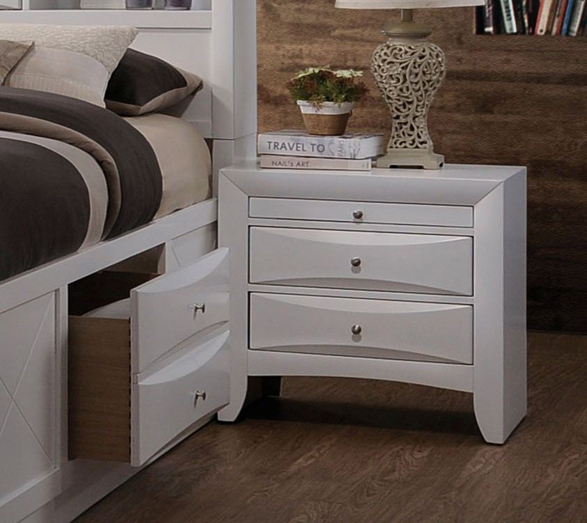 Monton White Finish Night Stand