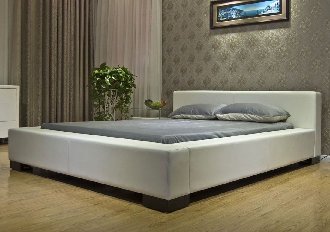 Myall Modern Platform Leather Bed
