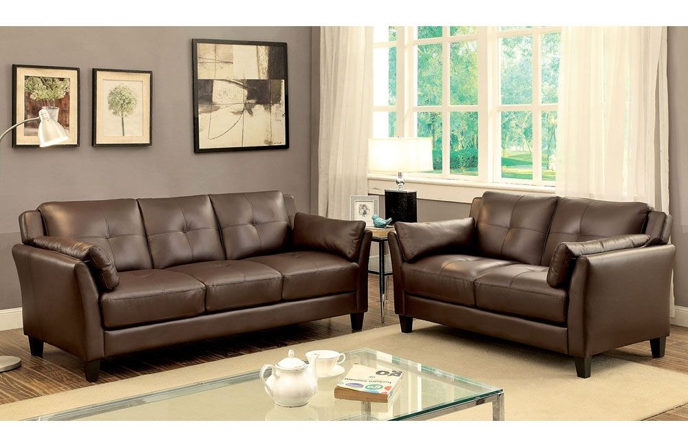 Myra Brown Leather Sofa Collection