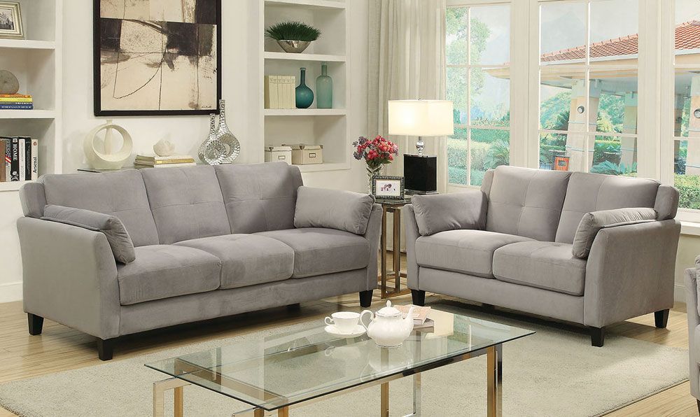 Myra Grey Velvet Sofa Collection