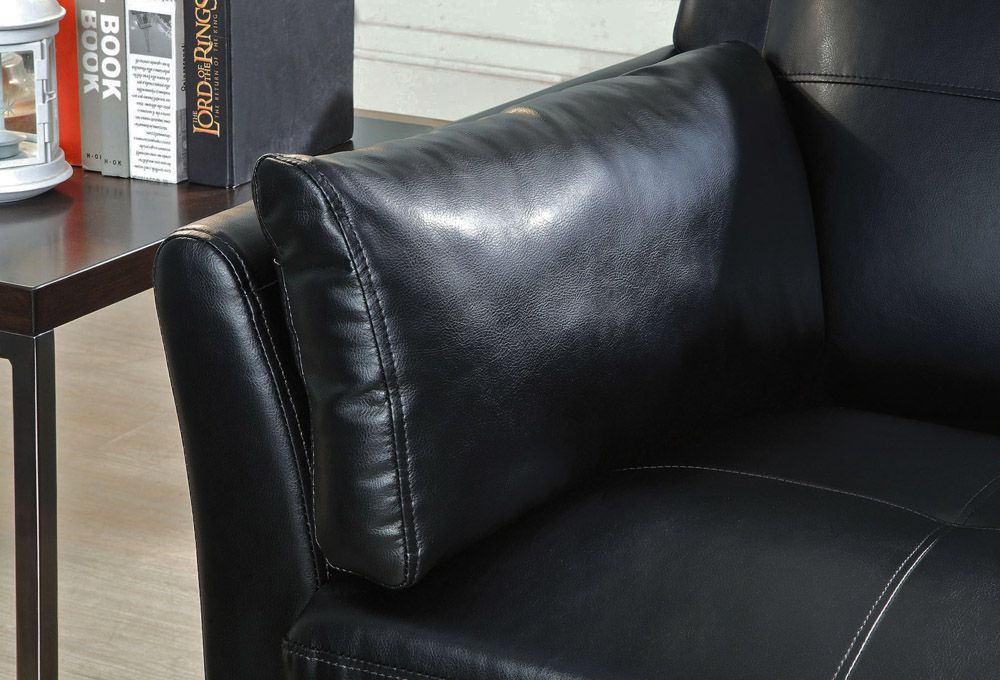 Myra Black Leather Sofa Armrest