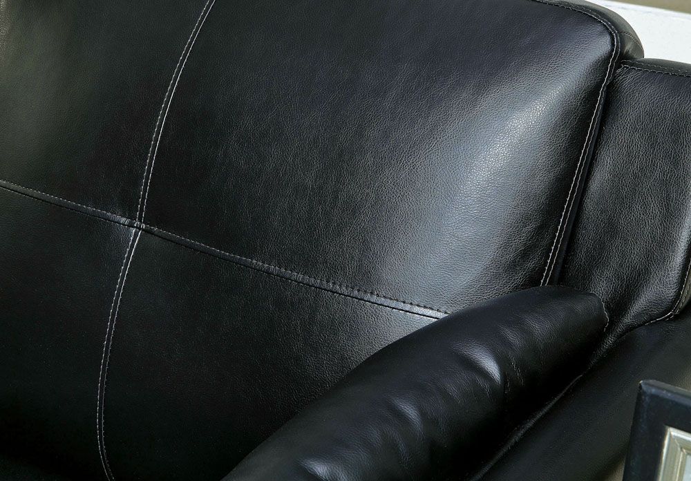 Myra Black Leather Sofa Back Cushion