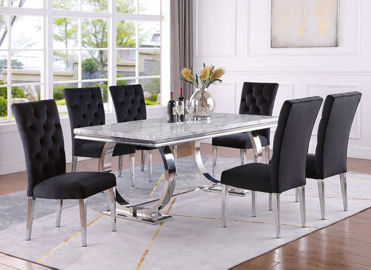 Naple Modern Faux Marble Dining Table