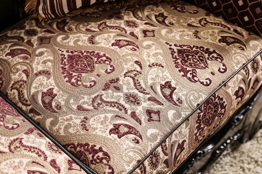 Napoleon Sofa Burgundy Fabric