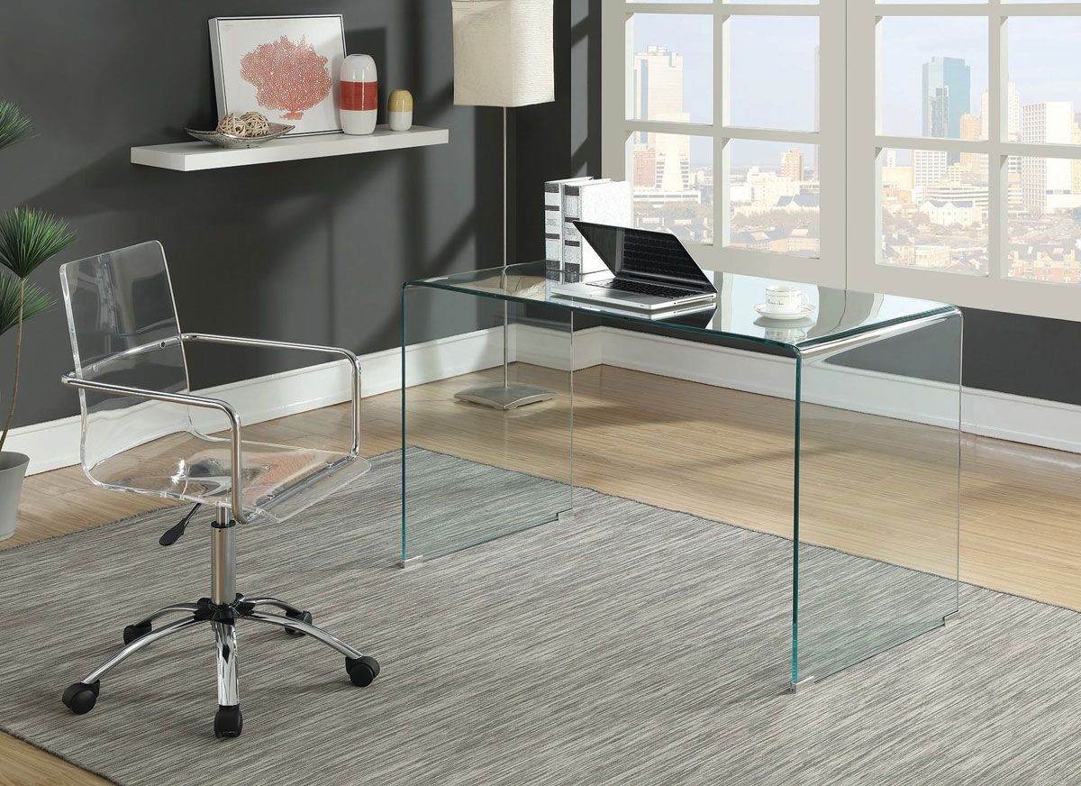 Nelson Clear Glass Writing Desk