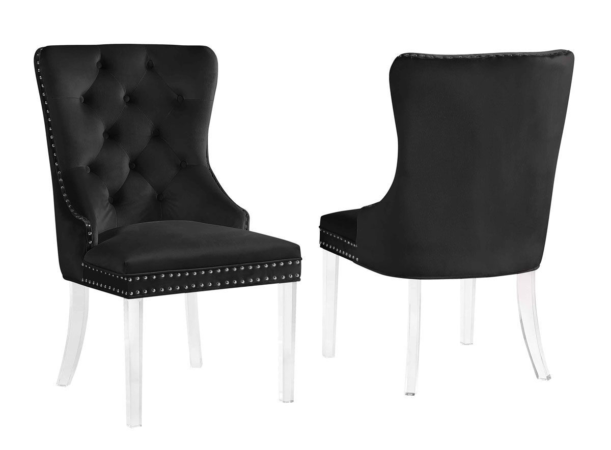 Nepal Black Velvet Acrylic Chairs