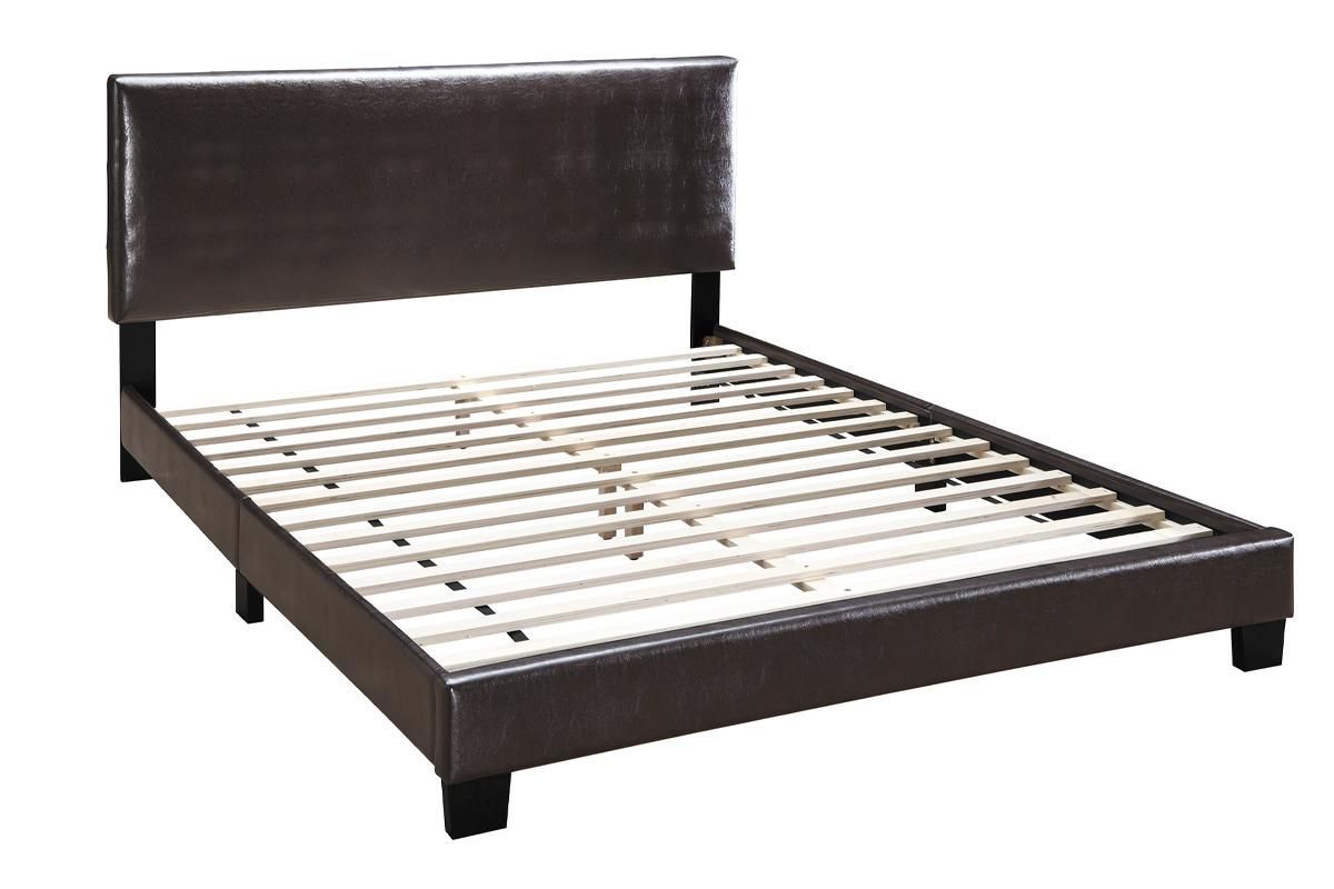 Nevaeh Espresso Leather Full Size Bed