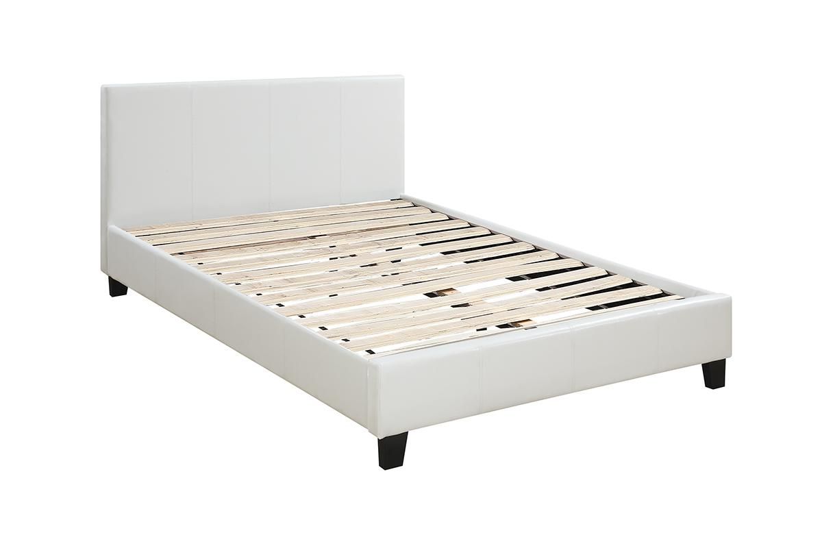 Nevaeh White Leather Full Size Bed