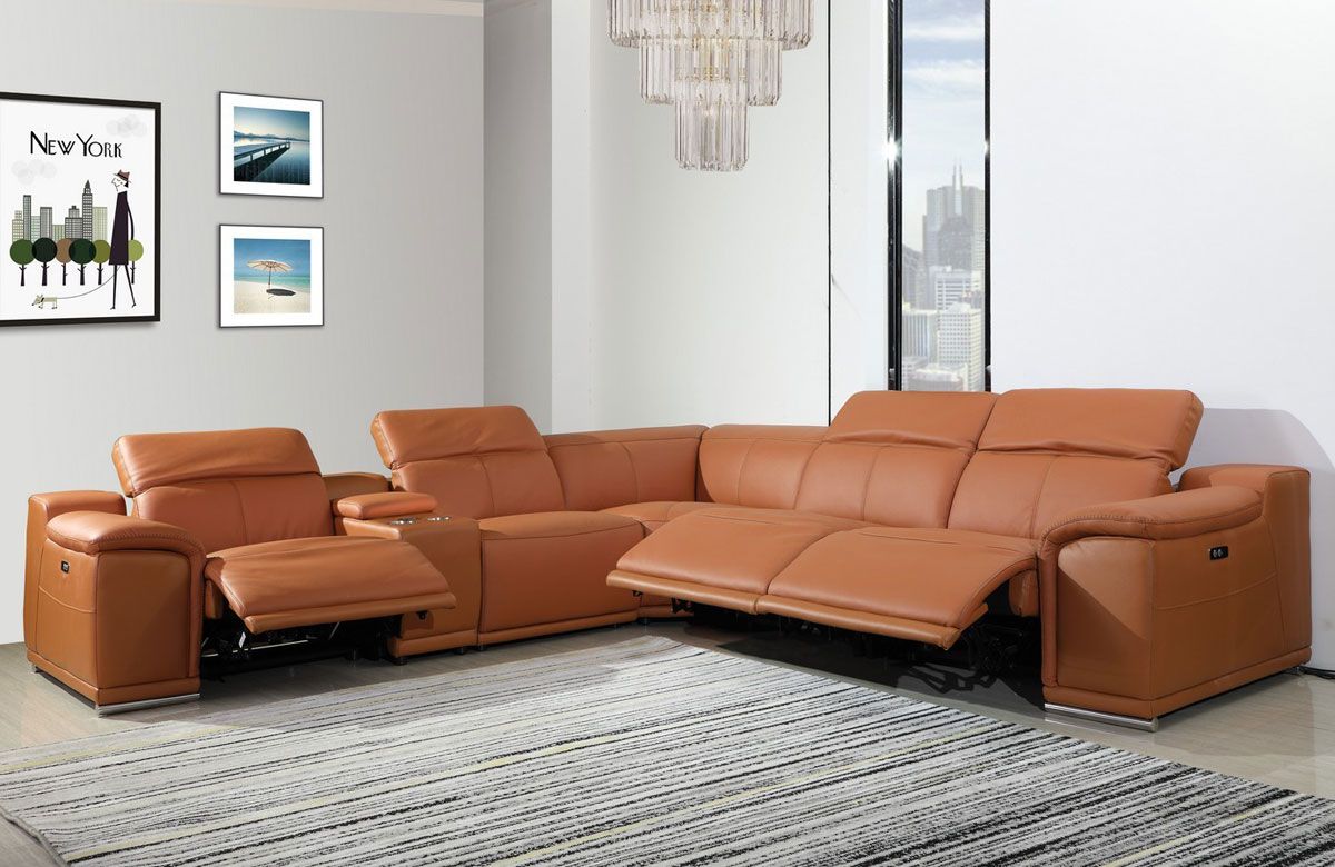 nevio leather sectional sofa