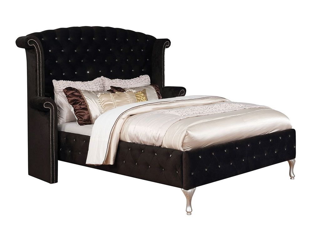 New Black Velvet Crystal Tufted