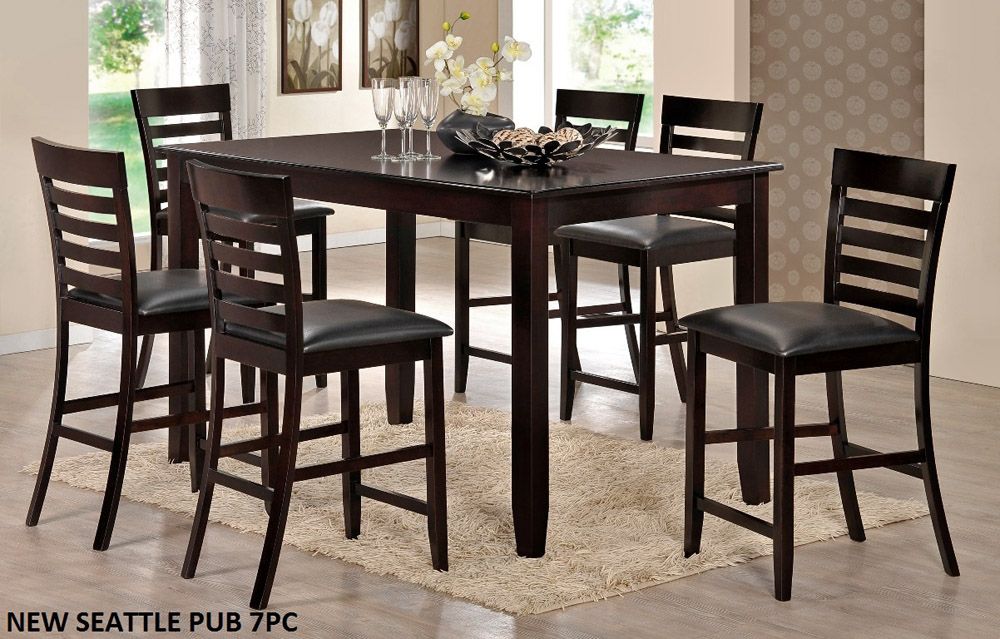 New Seattle Big Pub Table With Six Chairs