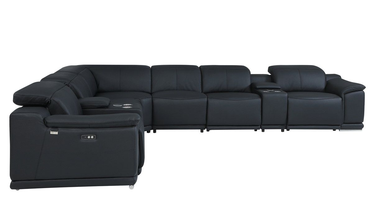 Nieves Black Recliner Sectional Closed