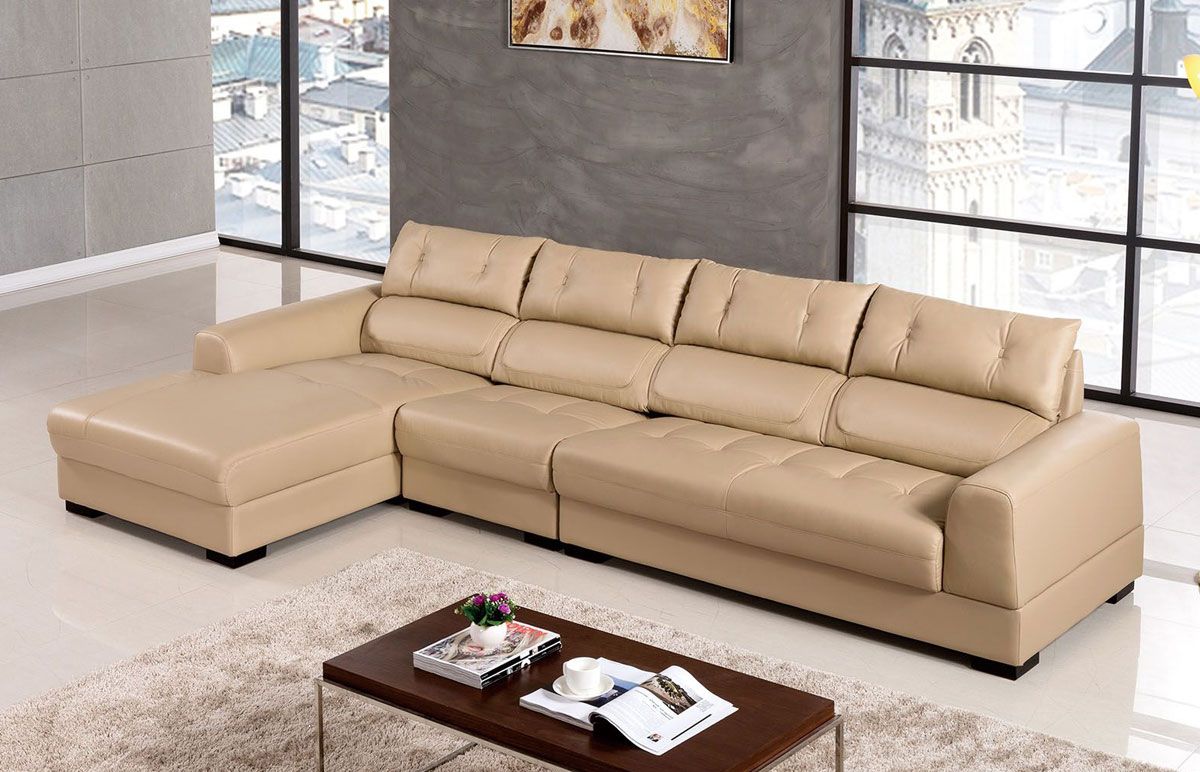 Nikita Leather Sectional Sofa Facing Left