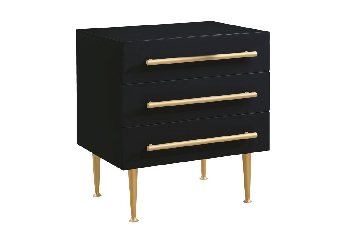 Nina Black Lacquer Night Stand