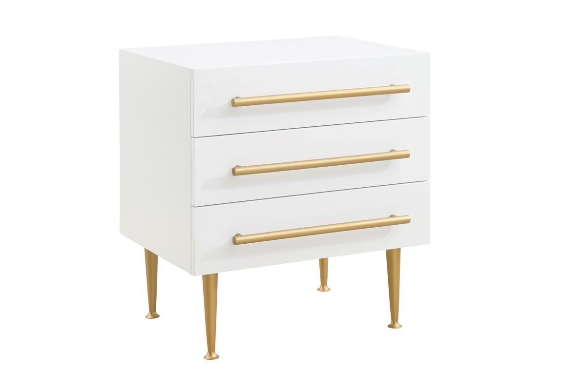 Nina White Lacquer Night Stand