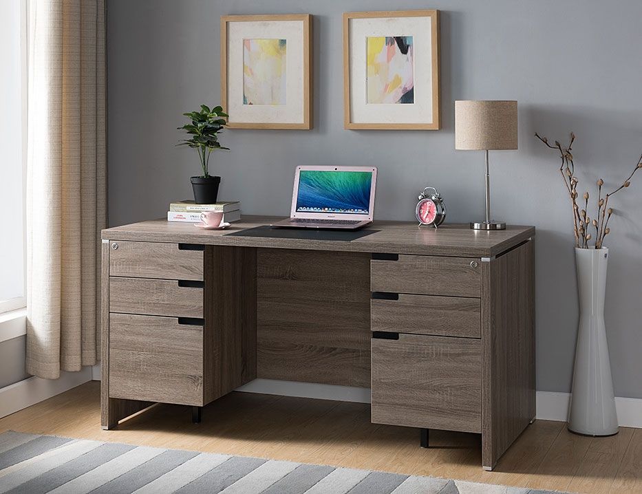 Nolan Rustic Taupe Office Desk