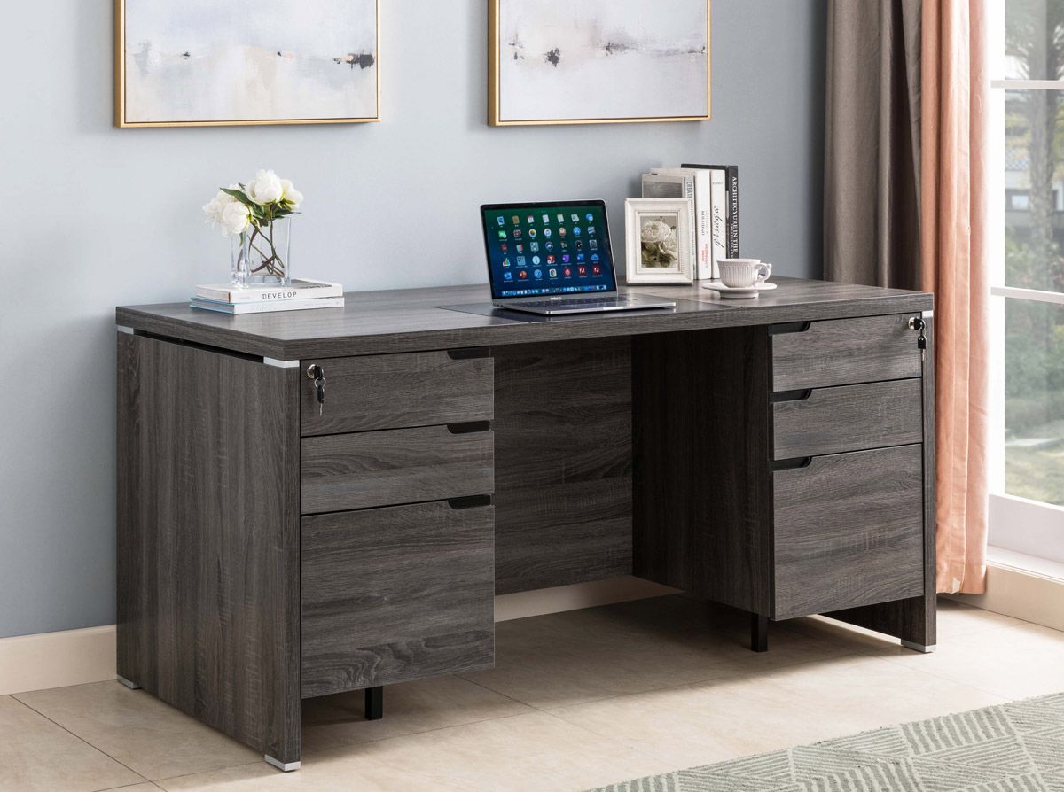 Nolan Office Desk With File Cabinets