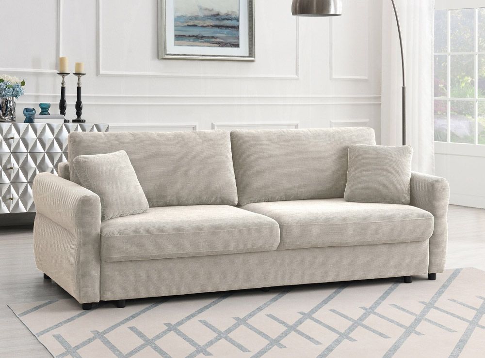 Nole Oversized Sofa Sleeper Beige Fabric